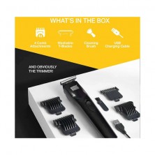 Bombay Shaving Company Power Play Trimmer For Men Trimmer 75 min Runtime 5 Length Settings (Black)