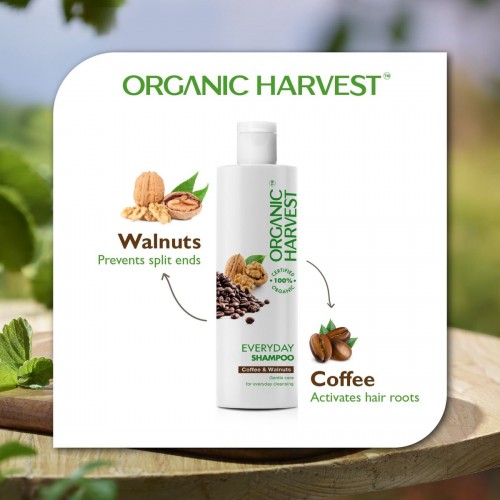 Organic Harvest Everyday Shampoo: Coffee & Walnuts - 250ml Organic Harvest Everyday Shampoo: Coffee & Walnuts - 250ml
