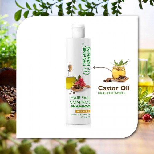 Organic Harvest Hairfall Control Shampoo: Castor Oil - 225ML Organic Harvest Hairfall Control Shampoo: Castor Oil - 225ML
