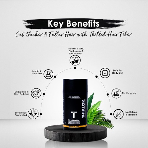 THIKLOK HAIR BUILDING FIBERS- NATURAL BLACK(2) 3.5GM