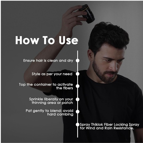 THIKLOK HAIR BUILDING FIBERS- NATURAL BLACK(2) 3.5GM